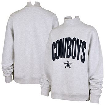 Women's '47 Gray Dallas Cowboys Subtle Muse Mock Neck Sweatshirt