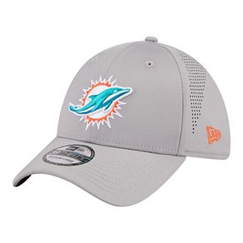 Men's New Era Gray Miami Dolphins Perforated 39THIRTY Flex Hat
