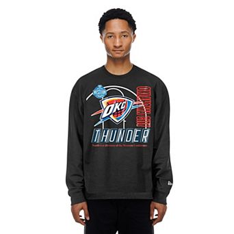 Men's New Era Black Oklahoma City Thunder Leisure Collection Stretch Fleece Sweatshirt