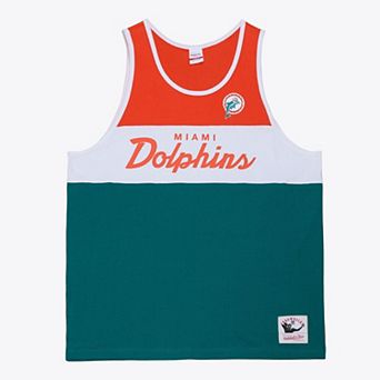 Men's Mitchell & Ness Aqua/Orange Miami Dolphins Head Coach Tank Top