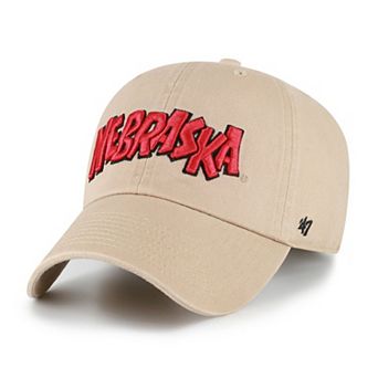 Men's '47 Khaki Nebraska Huskers Vault Clean Up Adjustable Hat