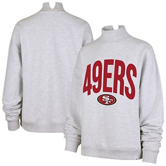 Women's '47 Gray San Francisco 49ers Subtle Muse Mock Neck Sweatshirt