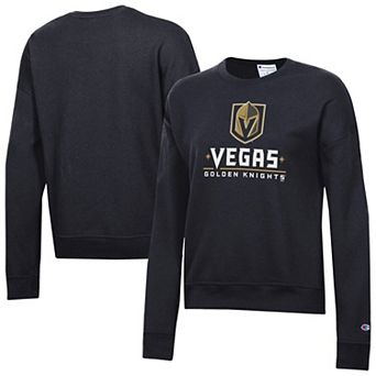 Women's Champion Black Vegas Golden Knights Wordmark Lockup Powerblend Sweatshirt