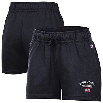 Women's Champion Black Ohio State Buckeyes Powerblend Elastic Waist Shorts