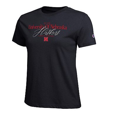 Women's Champion Black Nebraska Huskers Lifestyle T-Shirt