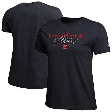 Women's Champion Black Nebraska Huskers Lifestyle T-Shirt