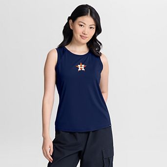 Women's Fanatics Navy Houston Astros Draped Mesh Back Performance Tank Top