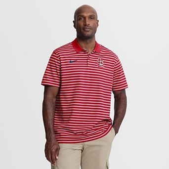 Men's Nike Red/White St. Louis Cardinals Striped Victory Dri-FIT Polo