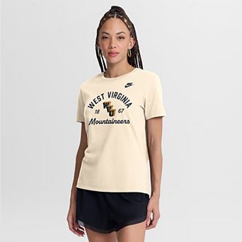 Women's Nike Natural West Virginia Mountaineers Legacy Team Name T-Shirt