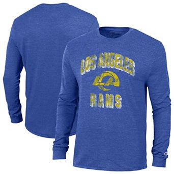 Men's Champion Royal Los Angeles Rams Ultimate Tri-Blend Long Sleeve T-Shirt