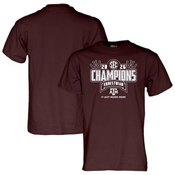 Unisex Blue 84 Maroon Texas A&M Aggies 2026 SEC Equestrian Champions Locker Room T-Shirt