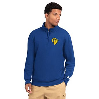 Men's Starter Royal Los Angeles Rams Catcher Quarter-Zip Pullover Sweatshirt