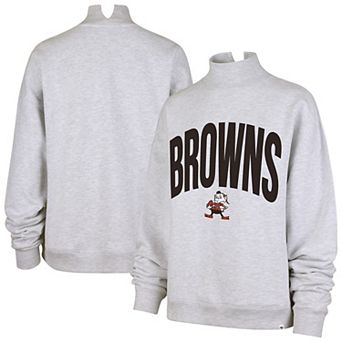 Women's '47 Gray Cleveland Browns Subtle Muse Mock Neck Sweatshirt