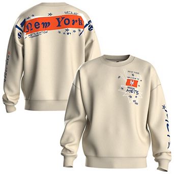 Women's Fanatics Beige New York Mets Graffiti Fleece Sweatshirt