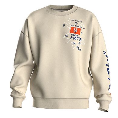 Women's Fanatics Beige New York Mets Graffiti Fleece Sweatshirt