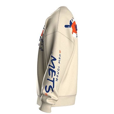 Women's Fanatics Beige New York Mets Graffiti Fleece Sweatshirt