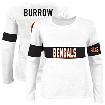 Women's Fanatics Joe Burrow Ash Cincinnati Bengals Plus Size Name & Number T-Shirt