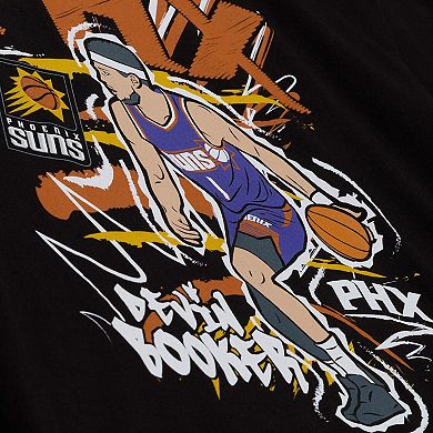 Men's Mitchell & Ness Devin Booker Black Phoenix Suns Chalked Up T-Shirt