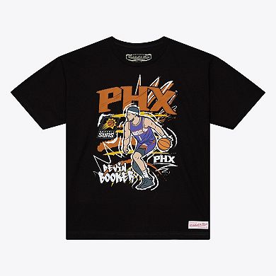Men's Mitchell & Ness Devin Booker Black Phoenix Suns Chalked Up T-Shirt