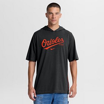 Men's Nike Black Baltimore Orioles Arched Wordmark Tri-Blend Hooded T-Shirt