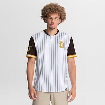 Men's Fanatics White/Brown San Diego Padres Pinstripe Walk Off Shirt