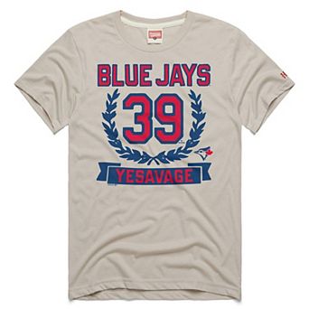 Men's Homage Trey Yesavage Stone Toronto Blue Jays Wreath Rookie Graphic Tri-Blend T-Shirt