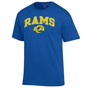 Men's Champion Royal Los Angeles Rams Arch Over Logo T-Shirt