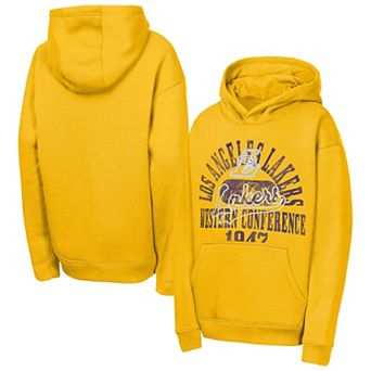 Youth Outerstuff Gold Los Angeles Lakers Sweep Hoodie