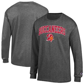 Men's Champion Heather Charcoal Tampa Bay Buccaneers Arch Over Logo Long Sleeve T-Shirt