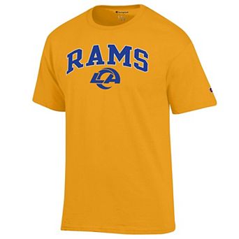 Men's Champion Gold Los Angeles Rams Arch Over Logo T-Shirt