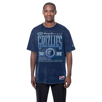Men's New Era Navy Memphis Grizzlies Oversized Throwback Collection Mineral Wash T-Shirt