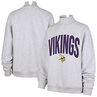 Women's '47 Gray Minnesota Vikings Subtle Muse Mock Neck Sweatshirt