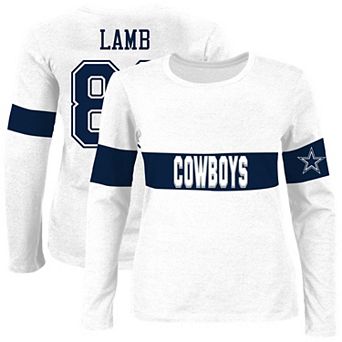 Women's Fanatics CeeDee Lamb Ash Dallas Cowboys Plus Size Name & Number T-Shirt