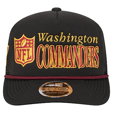 Men's New Era Black Washington Commanders Throwback Foam 19TWENTY Adjustable Hat
