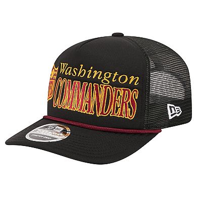 Men's New Era Black Washington Commanders Throwback Foam 19TWENTY Adjustable Hat