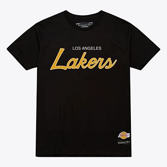 Men's Mitchell & Ness Black Los Angeles Lakers Vintage Wordmark T-Shirt