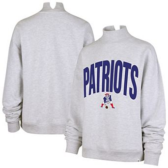 Women's '47 Gray New England Patriots Subtle Muse Mock Neck Sweatshirt