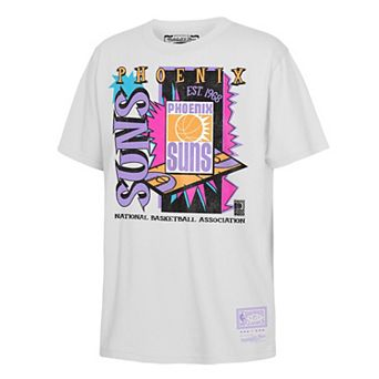 Youth Mitchell & Ness White Phoenix Suns Neon Court Shock T-Shirt