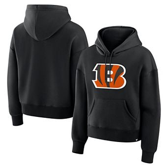 Women's Fanatics Black Cincinnati Bengals Relaxed High Hip Essential Legacy Hoodie