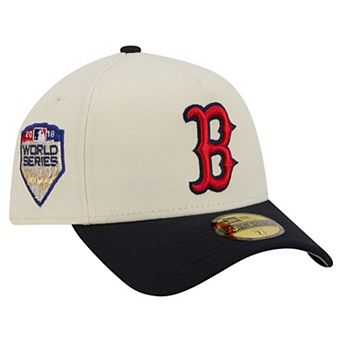 Men's New Era Cream Boston Red Sox Chrome A-Frame 59FORTY Fitted Hat
