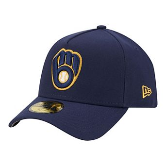 Men's New Era Navy Milwaukee Brewers A-Frame 59FORTY Fitted Hat