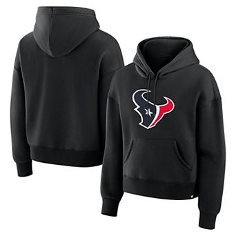 Women's Fanatics Black Houston Texans Relaxed High Hip Essential Legacy Hoodie