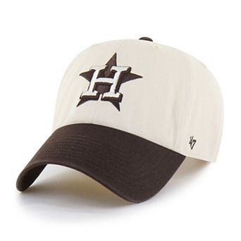 Men's '47 Natural/Brown Houston Astros Two-Tone Fashion Clean Up Adjustable Hat