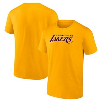 Men's Logo Athletic Gold Los Angeles Lakers Wordmark T-Shirt