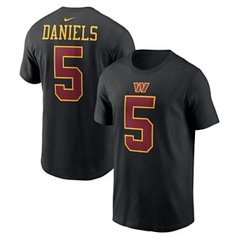 Men's Nike Jayden Daniels Black Washington Commanders Name & Number T-Shirt