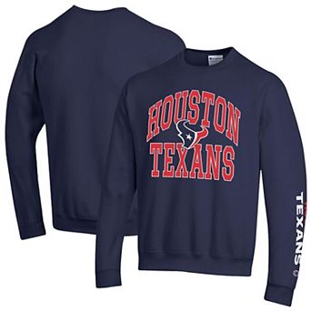 Men's Champion Navy Houston Texans Powerblend Fleece Sweatshirt