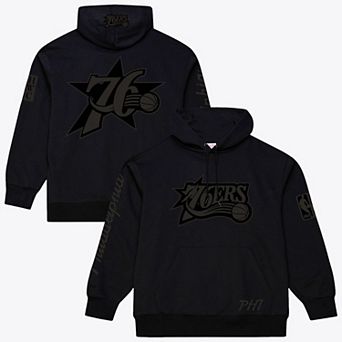 Men's Mitchell & Ness Black Philadelphia 76ers Phantom Fleece Hoodie
