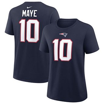 Women's Nike Drake Maye Navy New England Patriots Player Name & Number T-Shirt