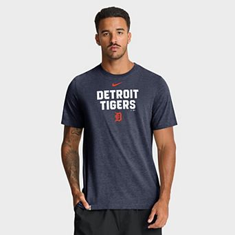 Men's Nike Heather Navy Detroit Tigers Stacked Tri-Blend T-Shirt