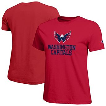 Women's Champion Red Washington Capitals Wordmark Lockup T-Shirt